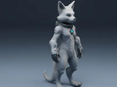 Rabbit Sci-fi Low-poly 3D model