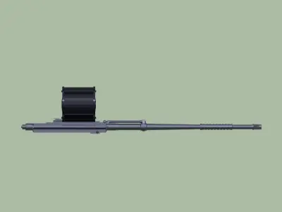 Hispano-Suiza HS404 20mm cannon for aircraft 3D model