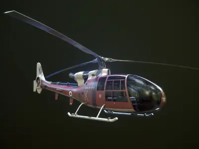 Helicopter SA340 Gazelle 3D model from CGTrader