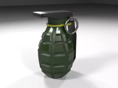 Green steel grenade MK-II Low-poly 3D model