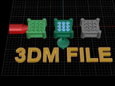 Cluster Square Diamond Stud Earring 3D print model