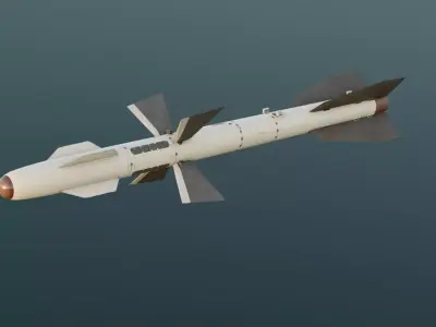 R-27T air-to-air missile Low-poly 3D model