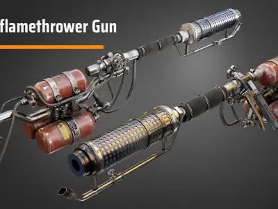 Flamethrower gun 3D model