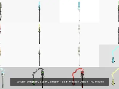 100 SciFi Weaponry Super Collection - Sci Fi Weapon Design 3D Model Pack purchase