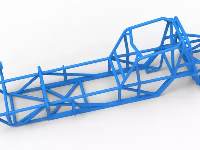 Frame of Vintage Dirt Modified stock car Version 5 Scale 1 to 25 3D print model
