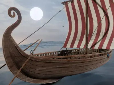 Ship 3D Model Low-poly 3D model