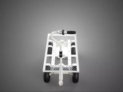 ELECTRIC FLATBED METAL MESH GRID NET PLATFORM TROLLEY CART WAGON 3D model