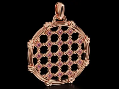 Antique diamond pendant 694 3D print model