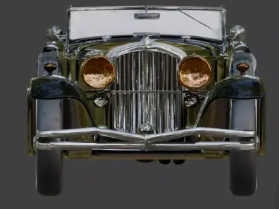 High End 1920s Vintage Luxury Touring Car 3D Model Low-poly 3D model