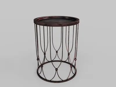 Metallic Side Table Collection - Antique Look 3D model