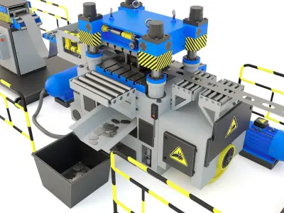 Industrial mechanical press-stamping machine tool AV6230 3D model purchase