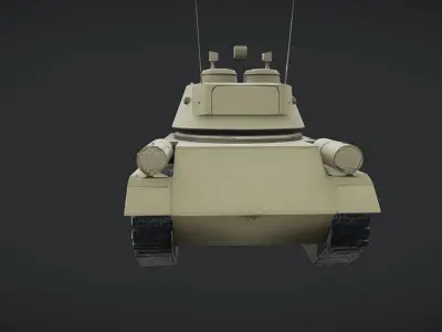 military tank on black background 3D model