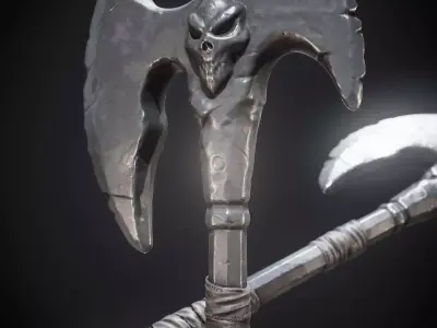 battel axe Low-poly 3D model