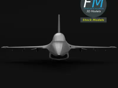 Stylized multirole fighter jet base mesh 3D model