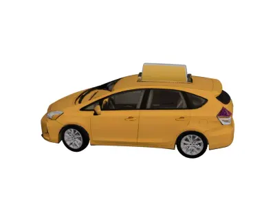 Toyota Prius Taxi Hybrid City Car Commercial Vehicle 3D model