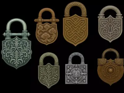 Locks and Keys big Collection 3D print model