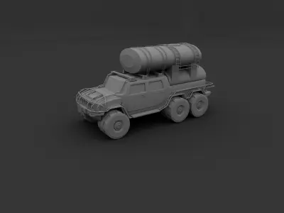 modified hummer Low-poly 3D model