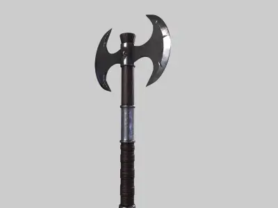 Double Warrior Axe Stylized 3D model Free low-poly 3D model