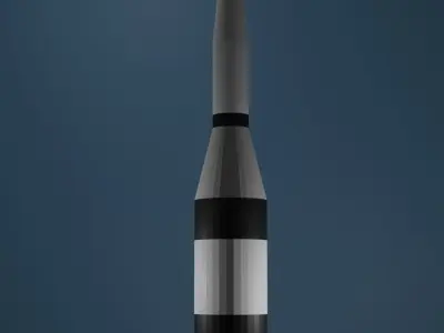 Lowpoly Rocket Blender Low-poly 3D model