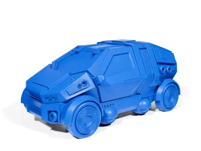 Cyberpunk urban vehicle 3D print model