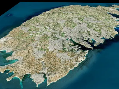 malta full Islands 3d model terrain 3D model