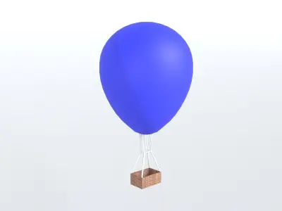 Hot Air Balloon v1 010 Low-poly 3D model