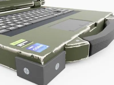 Military Laptop 3D Realistic  Low-poly 3D model