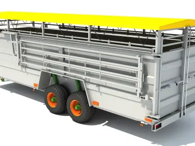 Cattle Animal Transporter Trailer 3D model