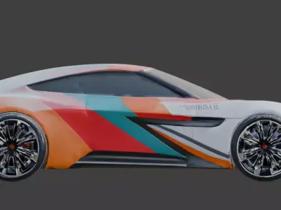 Experimental Colorway Car Concept Low-poly 3D model