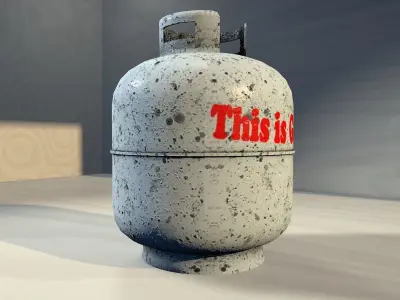 3D Dirty Gas Container Low-poly 3D model