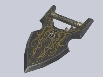Dark fantasy weapon Low-poly 3D model