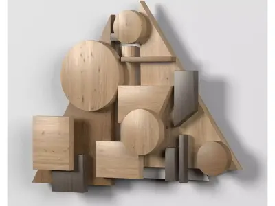 Wall shapes Decoration - Wood - 90x50 - Collection - Part 10 3D model