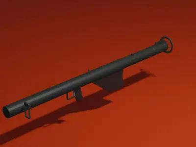 low poly M1A1 Bazooka Low-poly 3D model