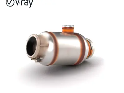 Advanced Catalytic Converter Cylindrical Model Pack Low-poly 3D model