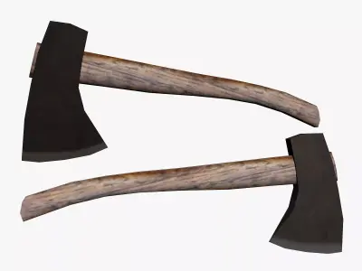 Axes low poly two Low-poly 3D model
