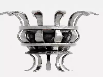 Medieval Fire Brazier - Fire Pit - Subdiv Ready Low-poly 3D model