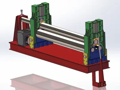 Steel Plate Rolling Machine Free 3D model