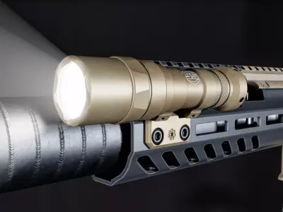 Surefire M300C Compact LED Scout Rifle Weapon Mounted Light Low-poly 3D model