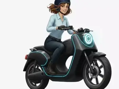 Young Woman Riding Motorcycle 3D Model 3D print model