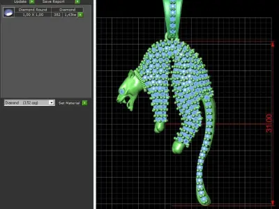 Panther Pendant With Stone models 3D Printable STL 3D 3D print model