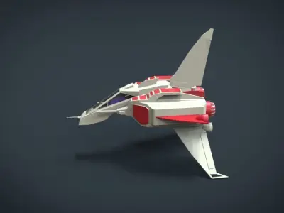 Lizard King SpaceShip Low-poly 3D model
