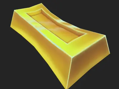Gold ingot stylized Free low-poly 3D model