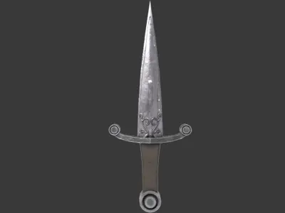 Medieval Dagger Low-poly 3D model