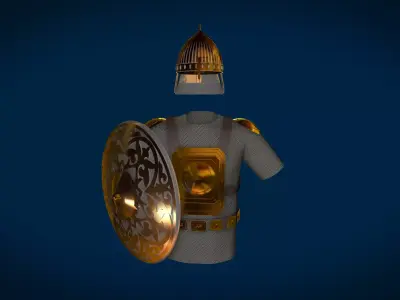 ARMOR knight with shield and helmet 3D model
