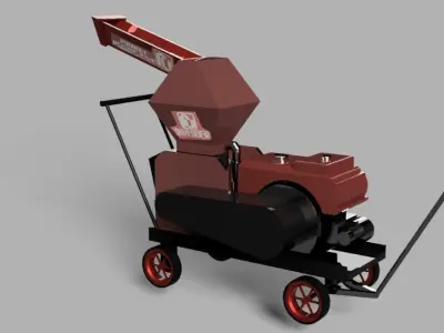 Shredder wood chipper Low-poly 3D model