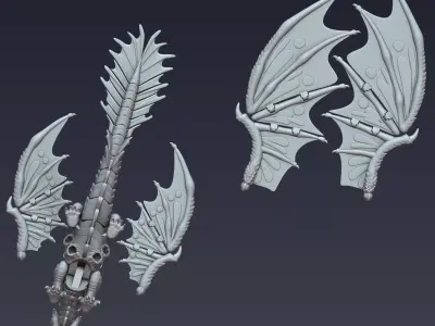 SeaWing SilkWing Hybrid Dragon STL  3D print model