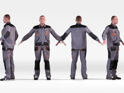 Dosch - People - Rigged - Factory Worker 3D model