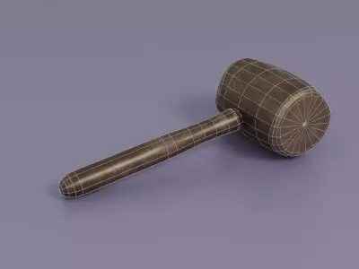 Wooden Mallet Low-poly 3D model get