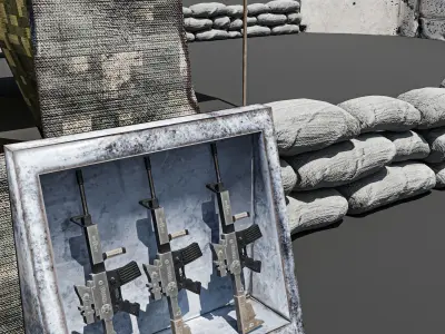 Army Tent Low-poly 3D model