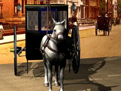 Hansom cab 1886 3D model